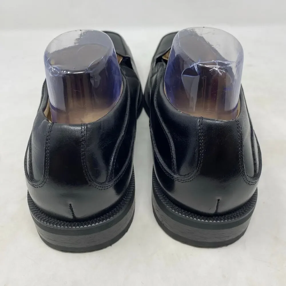 Florsheim Black Leather Moc Toe Slip On Shoes Mens Size 10.5
